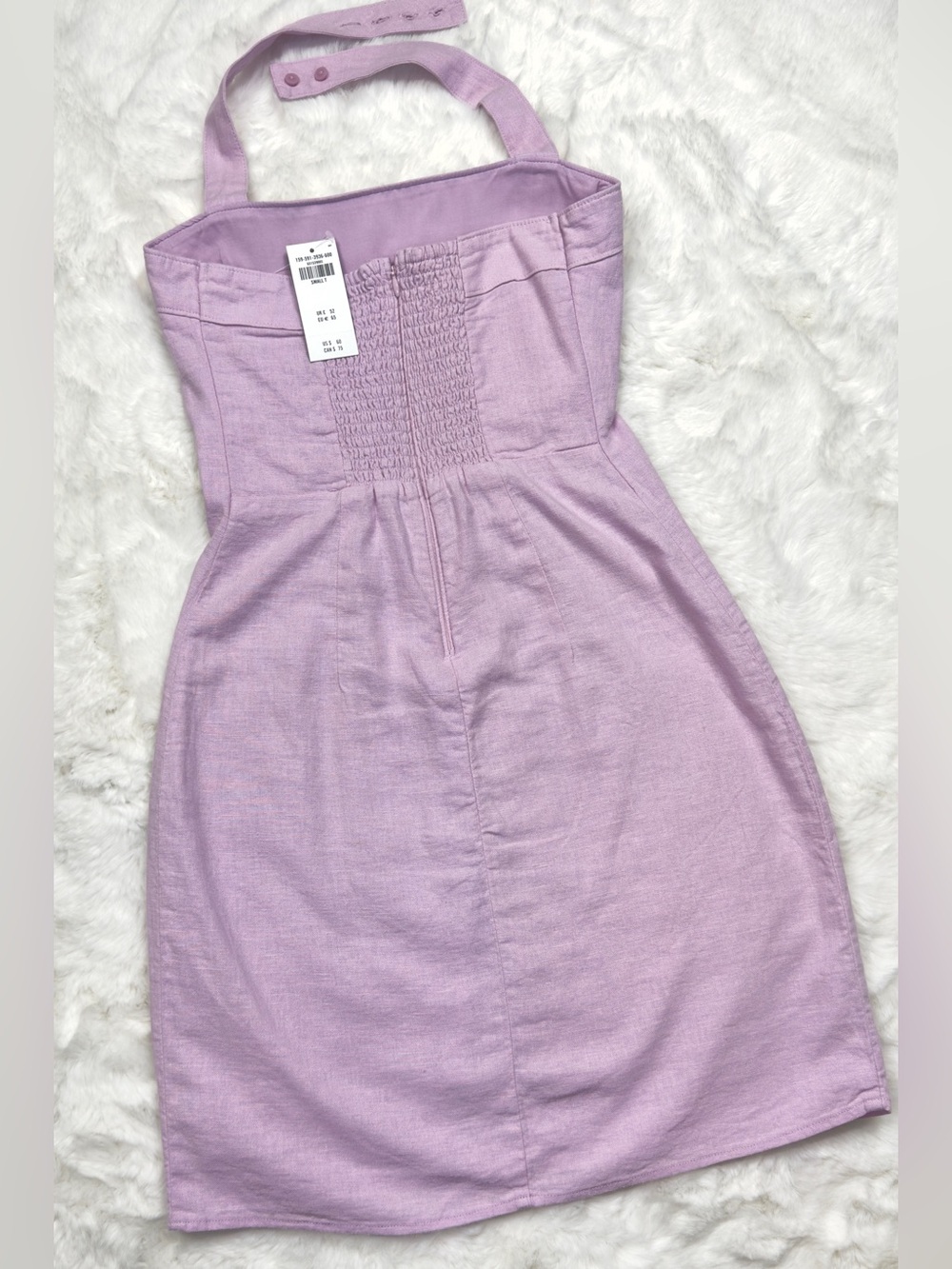 NWT A&F Light Pink Halter Linen-Blend Mini Dress - Picture 4 of 12